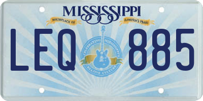 MS license plate LEQ885