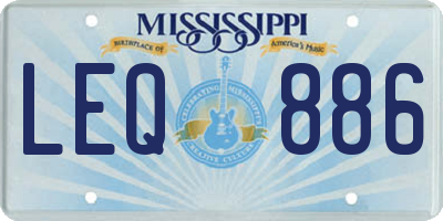 MS license plate LEQ886
