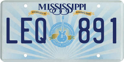 MS license plate LEQ891