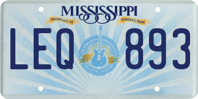 MS license plate LEQ893