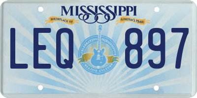 MS license plate LEQ897