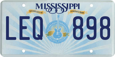 MS license plate LEQ898