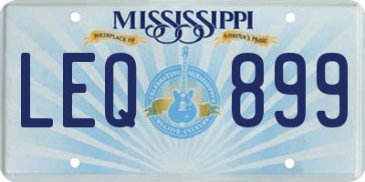 MS license plate LEQ899