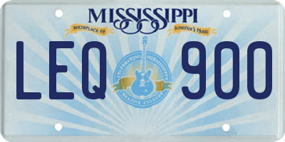 MS license plate LEQ900