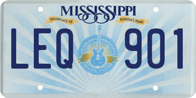 MS license plate LEQ901