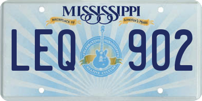 MS license plate LEQ902
