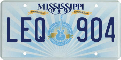 MS license plate LEQ904