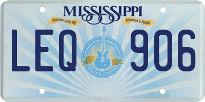 MS license plate LEQ906