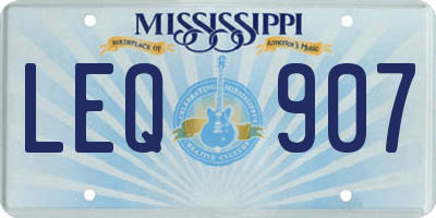 MS license plate LEQ907
