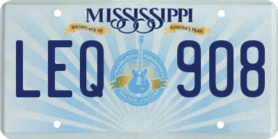 MS license plate LEQ908
