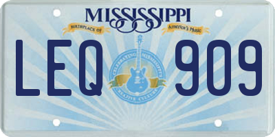 MS license plate LEQ909