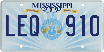 MS license plate LEQ910