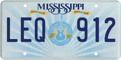 MS license plate LEQ912
