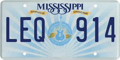 MS license plate LEQ914