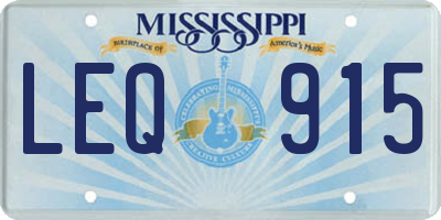 MS license plate LEQ915