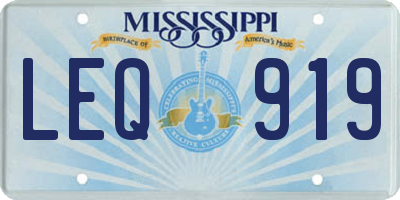 MS license plate LEQ919