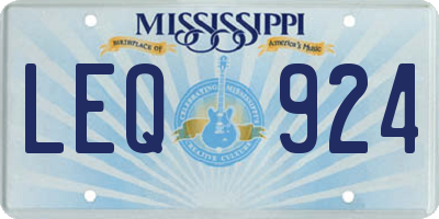 MS license plate LEQ924