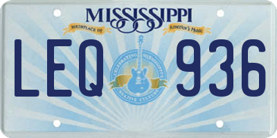 MS license plate LEQ936