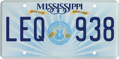 MS license plate LEQ938