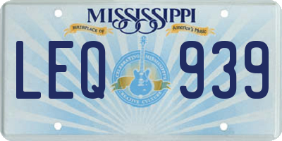MS license plate LEQ939
