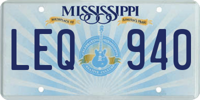 MS license plate LEQ940