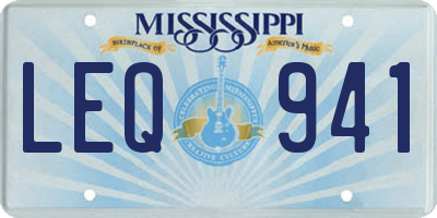 MS license plate LEQ941