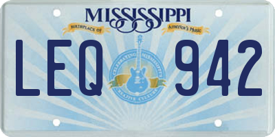 MS license plate LEQ942