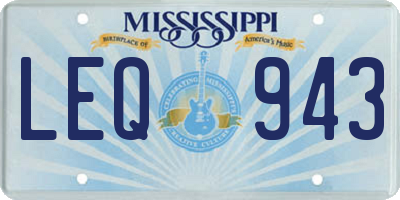 MS license plate LEQ943