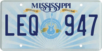 MS license plate LEQ947