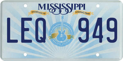MS license plate LEQ949