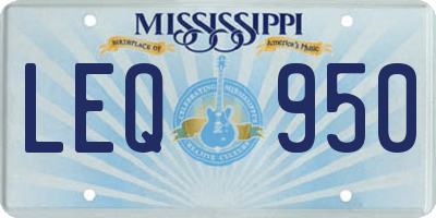 MS license plate LEQ950