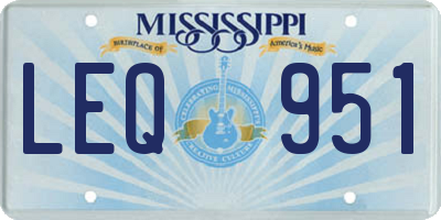 MS license plate LEQ951