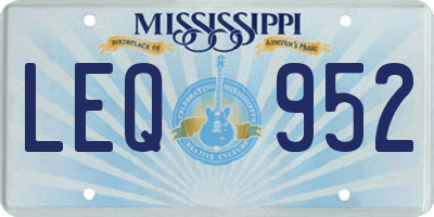 MS license plate LEQ952