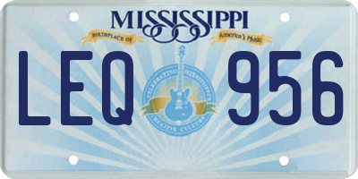 MS license plate LEQ956