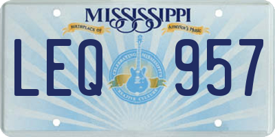 MS license plate LEQ957