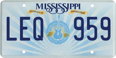 MS license plate LEQ959