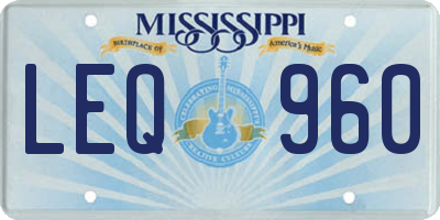 MS license plate LEQ960