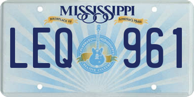 MS license plate LEQ961