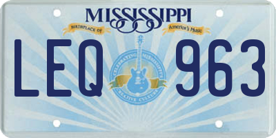 MS license plate LEQ963