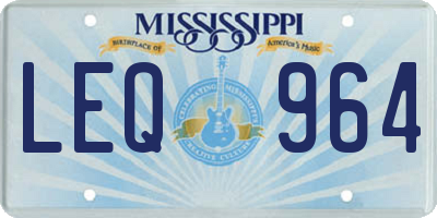 MS license plate LEQ964