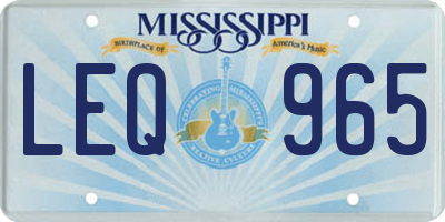 MS license plate LEQ965