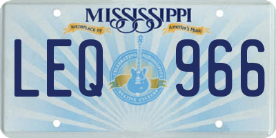 MS license plate LEQ966
