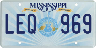 MS license plate LEQ969