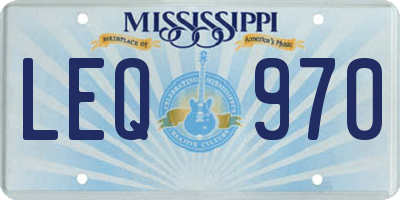 MS license plate LEQ970