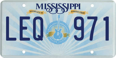 MS license plate LEQ971