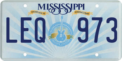 MS license plate LEQ973