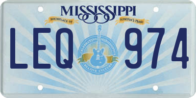 MS license plate LEQ974