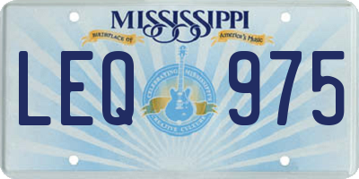 MS license plate LEQ975