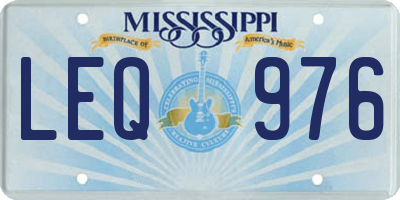MS license plate LEQ976