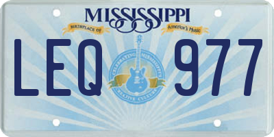 MS license plate LEQ977